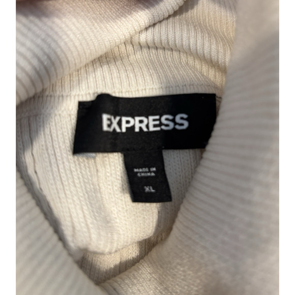 Express Sweater Old Money Ribbed Turtleneck Nautical Gold Buttons Quiet Luxury - Picture 7 of 8